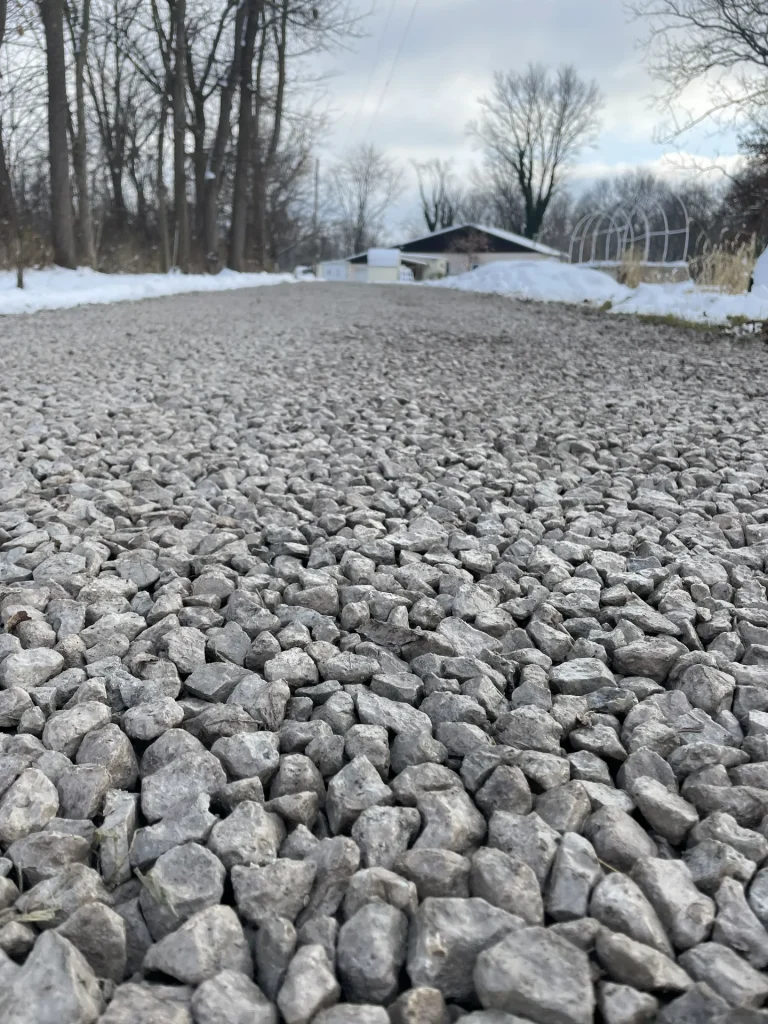 Better Way Land Management LLC crushed stone driveway installation and repair in Northwest Ohio fresh gravel drive to rural property